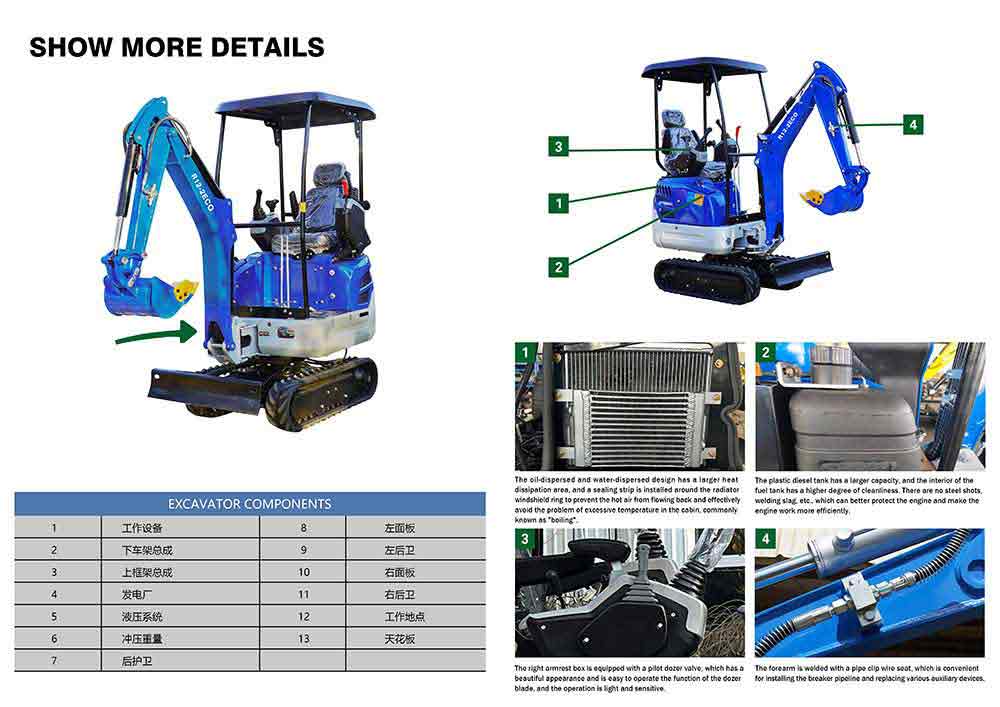 mini excavator 1 ton